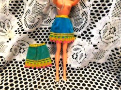 1458 1970 BARBIE DOLL GYPSY SPIRIT TURQUOISE AQUA SKIRT SOLO